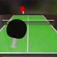 3D animation of table tennis game. Photorealistic racket hits ping pong ball across green CGI table - VideoHive Item for Sale