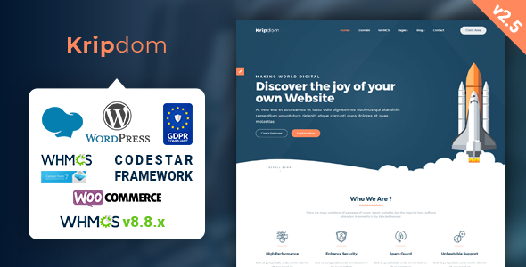 Kripdom – Responsive Web Hosting and WHMCS Themes