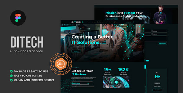 Ditech – IT Solution & Service Figma Template – 1 Sold!