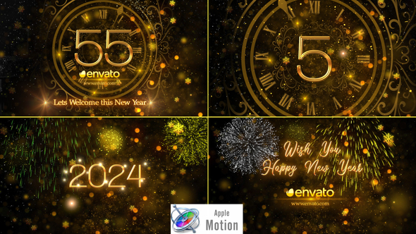 New Year Countdown 2024 - Apple Motion