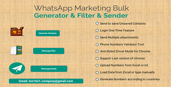 WhatsApp Marketing Bulk Generator & Sender & Filter