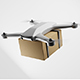 A delivery drone quadrocopter with a card box - 3DOcean Item for Sale