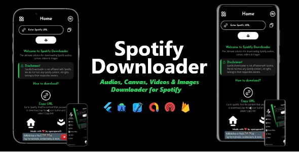 Spotify Downloader – Spotify Audios, Canvas, Videos & Images Downloader | ADMOB, ONESIGNAL, FIREBASE