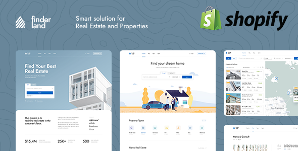 Finderland - Real Estate Sale and Rental Shopify 2.0 Theme