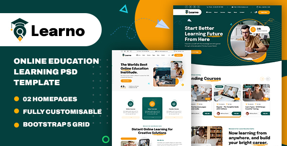 Learno - Online Education Learning PSD Template