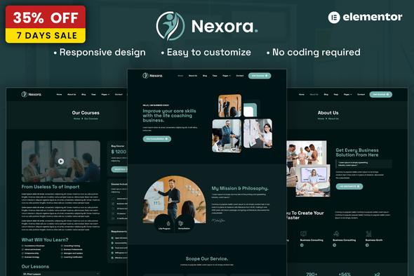 Nexora - Business Coaching Elementor Pro Template Kit