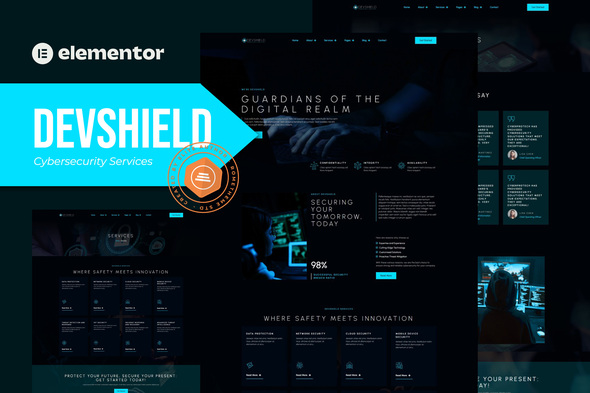 Devshield - Cybersecurity Services Elementor Pro Template Kit