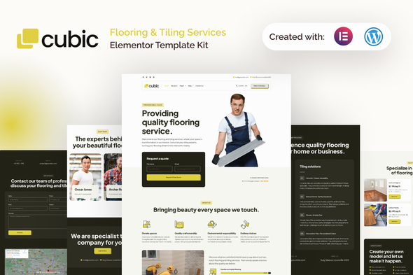 Cubic - Flooring & Tiling Services Elementor Pro Template Kit