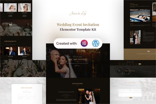 James & Lily - Wedding Event Invitation Elementor Pro Template Kit