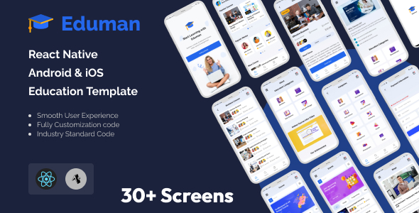 Eduman - React Native Android & iOS Education Template