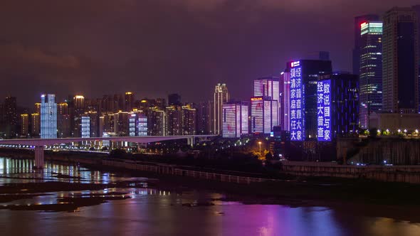 Chongqing City River with Bridges Aerial China