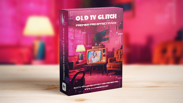 VHS Old TV Glitch Effect Transitions for Premiere Pro