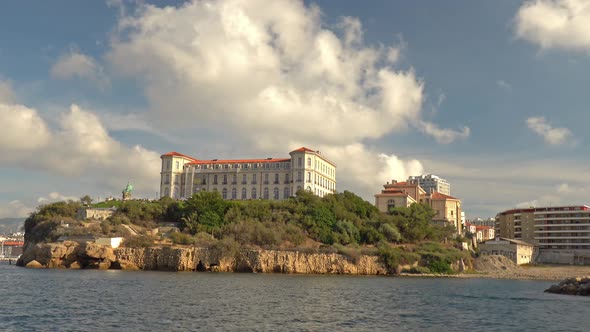 View on Palais Du Pharo From a Boat on the Sea Marseille France