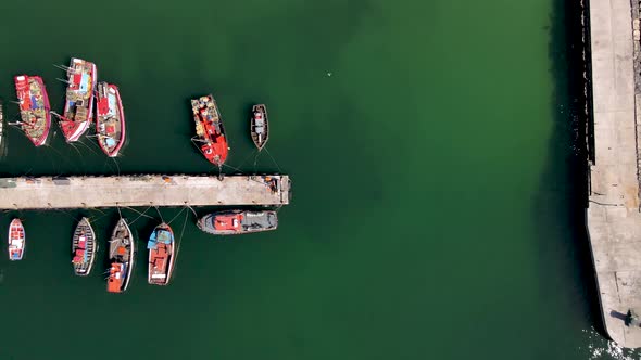 Aerial view of Kalk Bay harbour, Cape Town, South Africa.