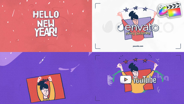 Hand-Drawn Flat Christmas Logo for FCPX alt