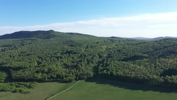 Aerial Views of Mount Iremel in Cloud the Southern Urals