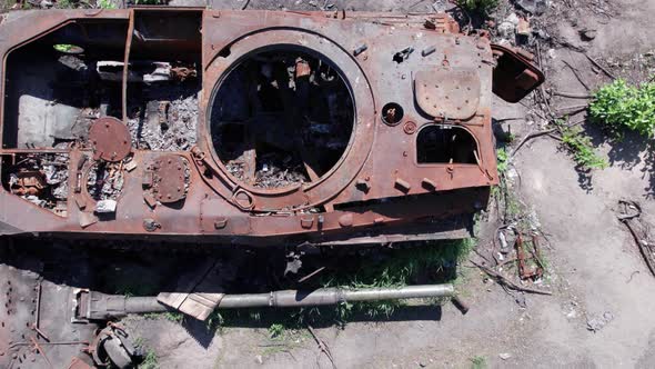 Exploded Military Equipment During the War in Ukraine