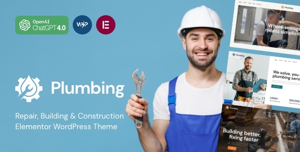 Plumbing - Repair, Building & Construction Elementor WordPress Theme
