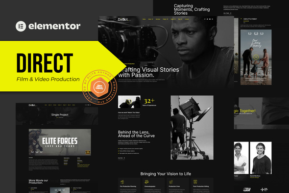 Direct - Film & Video Production Elementor Pro Template Kit