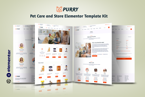 Purry - Pet Care WooCommerce Store Elementor Pro Template Kit