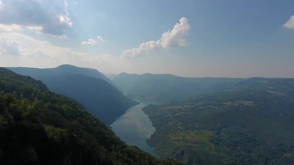 Flying From Banjska Rock to Canyon of Drina River