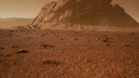Fantastic Martian Landscape in Rusty Orange Shades alt