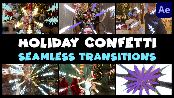 Holiday Confetti Seamless Transitions | After Effects