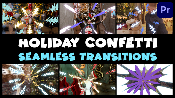 Holiday Confetti Seamless Transitions | Premiere Pro MOGRT