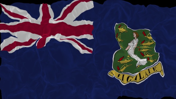 flag Virgin Islands UK turns into smoke. State weakening concept a crisis, alpha channel