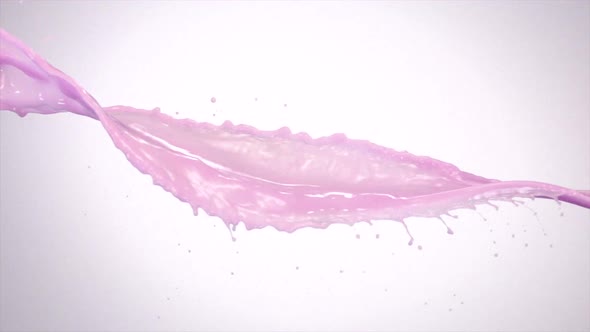 Milky pink liquid splash, Slow Motion