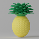 Cartoon Pineapple 3D model - 3DOcean Item for Sale