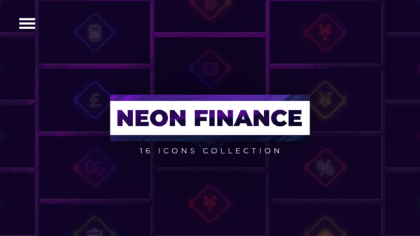 Neon Finance Icons | Premiere Pro