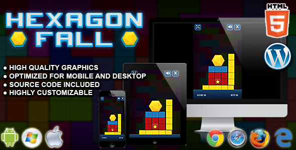 Hexagon Fall - HTML5 Skill Game