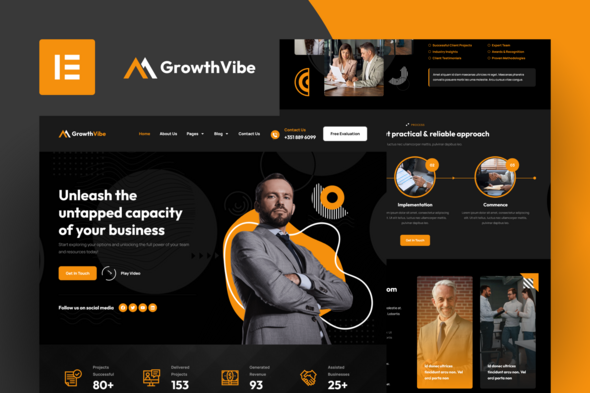 Growth Vibe - Business Consulting Elementor Template Kit