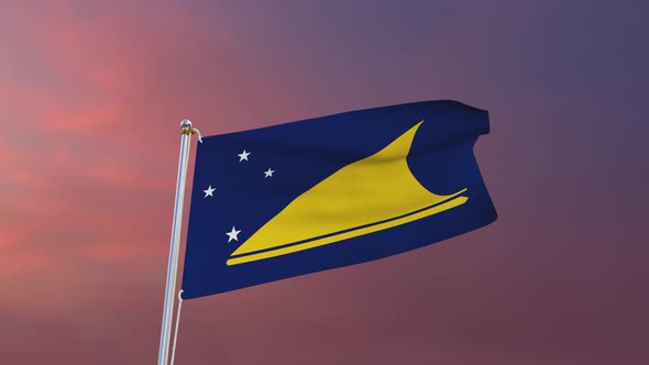 Flag Of Tokelau Waving 4k