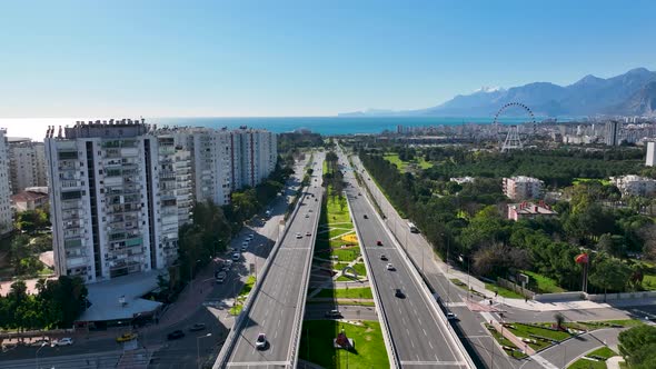 Traffic Aerial View Turkey Antalya 4 K