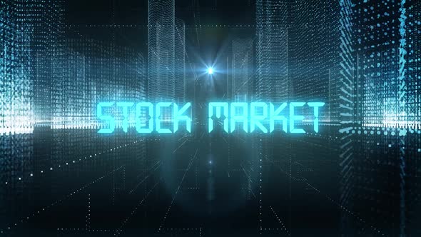Skyscrapers Digital City Tech Word Stock Market