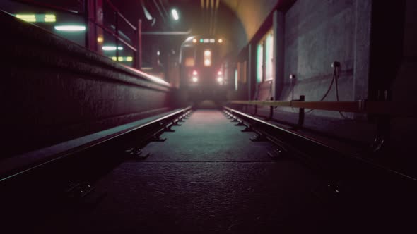 Empty Old Subway Train Station alt