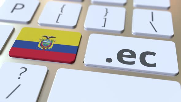 Ecuadorian Domain .Ec and Flag of Ecuador on the Keyboard