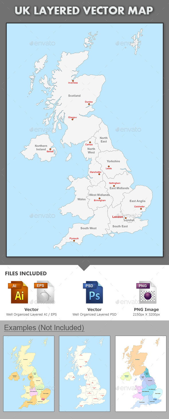 UK Layered Vector Map