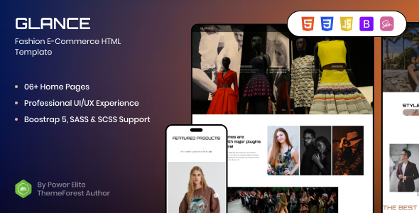 Glance | SASS E-Commerce Website Template