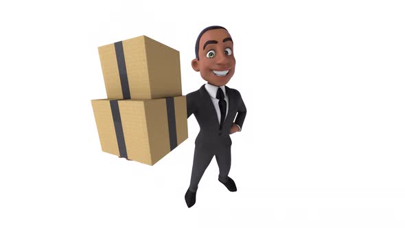 Fun 3D cartoon business man alt