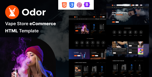 Odor - Vape Store eCommerce HTML Template