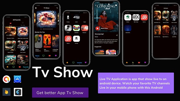 Flutter Tv Show  - (Live TV Channels- Movies) - TV Cast  Supports DLNA-Cast