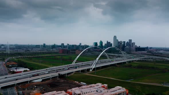 Aerial View of Margaret McDermott Arch Bridge