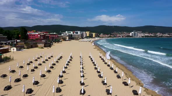 Aerial view to the sea resort Sunny Beach