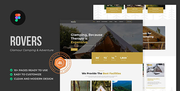 Rovers - Glamour Camping & Adventure Figma Template