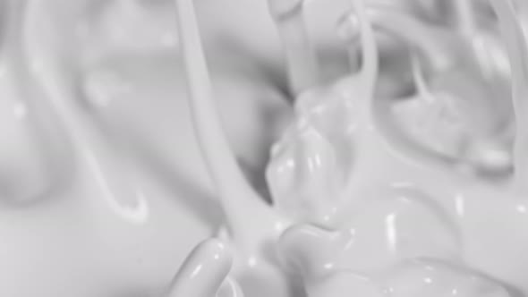 Super Slow Motion Shot of Splashing Cream at 1000Fps