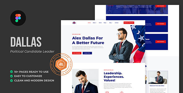 Dallas - Political Candidate Figma Template