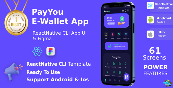 PayYou Digital Wallet Android + iOS + Figma | ReactNative CLI | Banking, E-Money Management